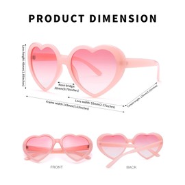 COASION Heart Shaped Sunglasses Polarised Love Heart Glasses for Women Men Ladies Kids Swift Red Pink White