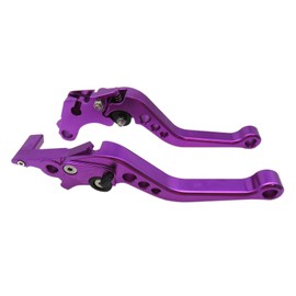 BLUE ELF Purple CNC 6 Position Shorty Brake Clutch Lever for K*awasaki GPZ500S / EX500R Ninja 1990-2009 Color- Black Purple Silver Gold Optional