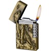 Soft Flame Lighter, Unique Engraved Tiger Eagle Metal Wheel Lighter，Refillable