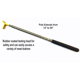 Tess Safety Pole -Smoke Detector and Emergency Exit- Extendable Pole Tester Original - Allows Easy Excess and Monitoring for Life Safety Products -Spellbound