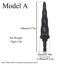 2PCS Swaging Spin Tool Drill Bit, Air Conditioner Copper Pipe Expander, Swaging Tool Air Conditioner Coppers Pipe Expander, Sizes 3/4", 5/8", 1/2", 3/8" and 1/4"