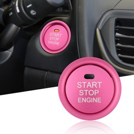 TOMALL Aluminum Engine Start Stop Push Button Cover Trim Compatible with Mazda CX-3, CX-5, MX-5 Car Keyless Engine Ignition Start Button Cap Surrounding Trim Ring Decoration Accessories (Pink)
