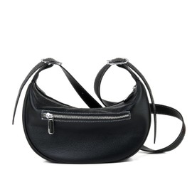 DONNAIN Halbmond Tasche Damen Echtleder Leder, Crossbody Bag Damen Leder, Half Moon Bag Damen mit verstellbarer Riemen, Damen Halbmond Crossbody Schultertasche, Umhängetasche Damen, Schwarz , M