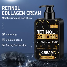 Retinol Collagen Face Cream for Anti Aging,Day & Night Moisturizer for Wrinkle Smoother, Tightening and Firming, Hydrating for All Skin Types (1Pack)