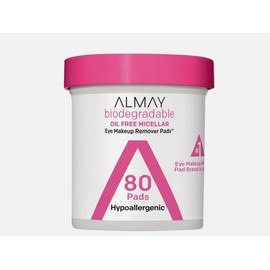 Almay Biodegradable Oil Free Micellar Eye Makeup Remover Pads, 80 Count