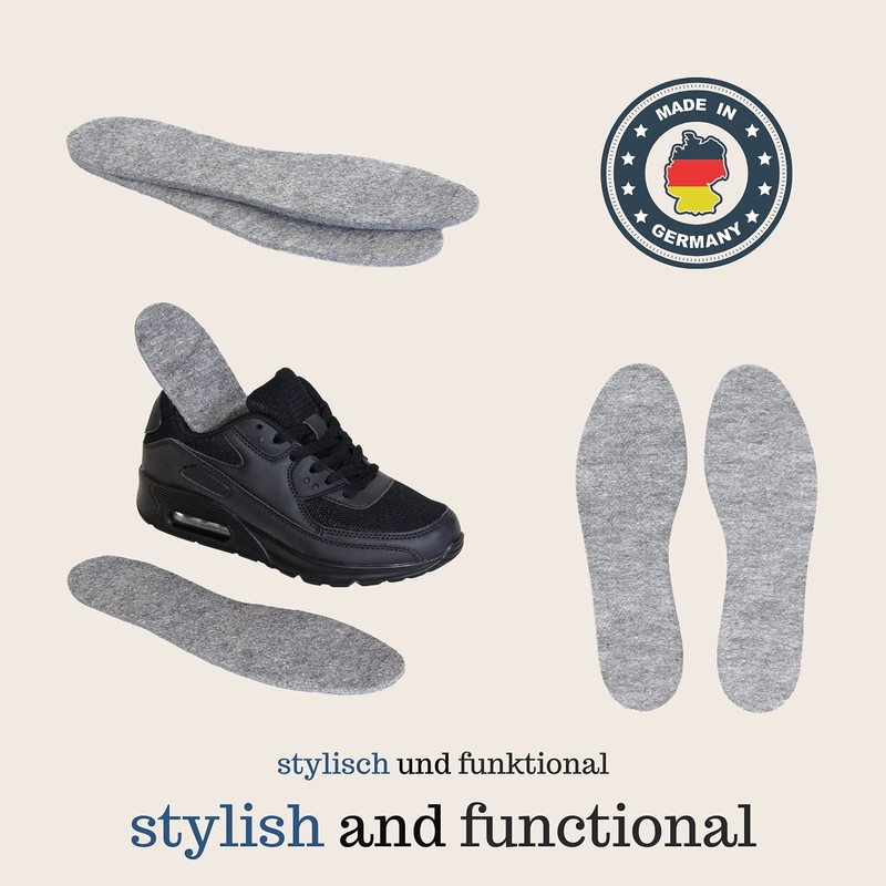 Pantoffelmann Felt Insoles Breathable & Warming, Felt Insoles Absorb Sweat