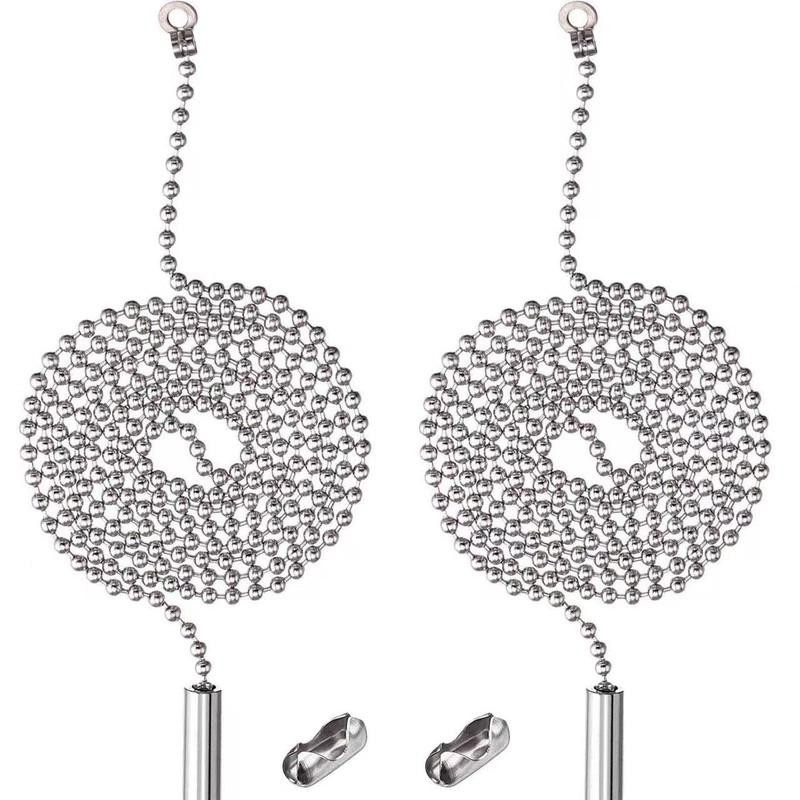 XIYAOXI 3mm Ceiling Fan Pull Chain Extender Sliver Light Chain