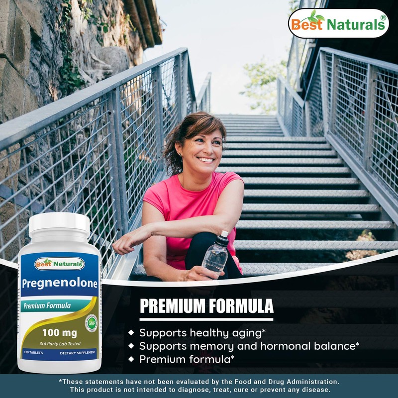 Best Naturals Pregnenolone 100 mg 120 Tablets (120 Count (Pack