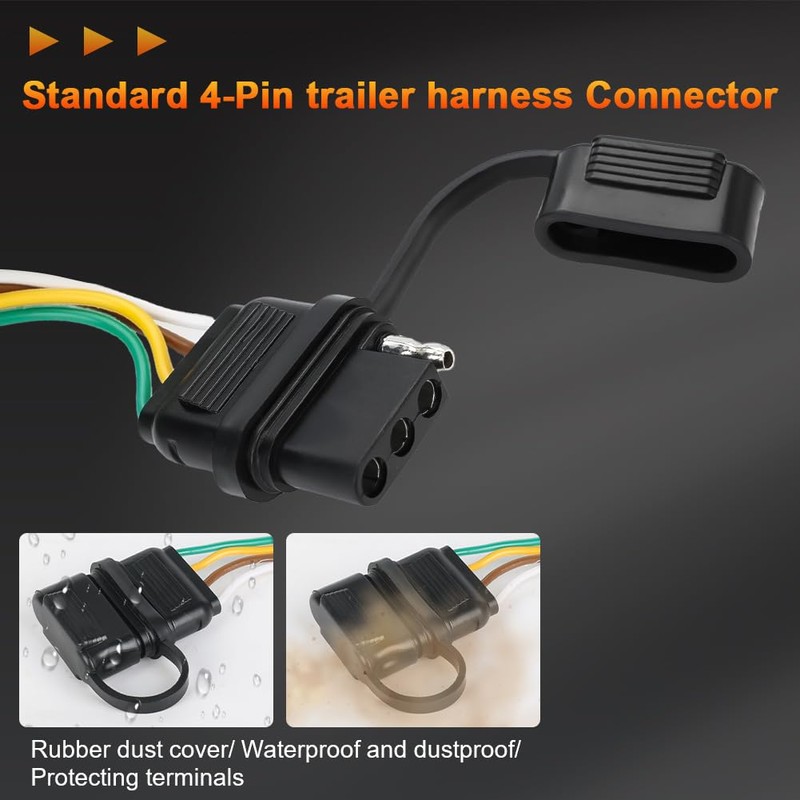 4-Pin Trailer Wiring Harness Compatible with Subaru Crosstrek 2016-2024