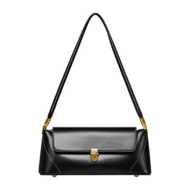 Etercycle Shoulder Bag for Women, Vintage Trendy Women's Purses, Small Vegan Leather Handbags Underarm Hobo Bag Clutch Tote Purse with Zipper Closure(Black)