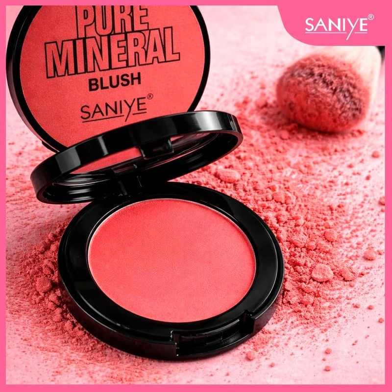 SANIYE Pure Mineral Rubor en Polvo Compacto Textura Ultrafina Color