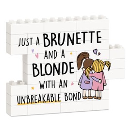 IDELTIME Best Friend Birthday Gifts for Women, Cute Building Blocks Puzzle Sign, Long Distance Friendship Gifts for Women Friends Bestie Female BFF Sister, Funny Desk Decor Sign for Friendship