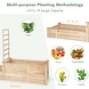 HAPPYGRILL Raised Garden Bed with Trellis, Wood Garden Box w/Open