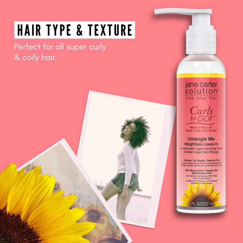 JANE CARTER SOLUTION Curls to Go Untangle Me Weightless Leave-In