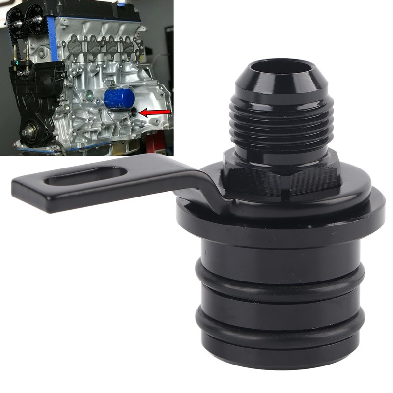 10AN Breather Fitting Adapter Black Aluminium Alloy Lightweight for Oil