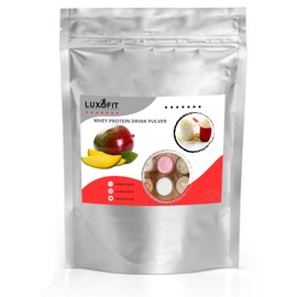Luxofit Mango Whey Eiweiß Pulver, Proteinpulver mit L-Carnitin, fruchtiger Geschmack, geeignet für Muskelaufbau, schnelle und einfache Zubereitung, Made in Germany (1 Kg, Mango)