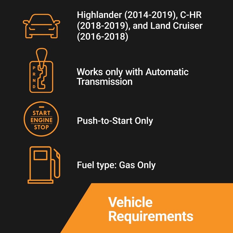 Start-X Remote Start Kit for Non-Hybrid Highlander, C-HR, Land Cruiser