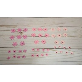 handmade Pink Paper Flowers- Set of (48) Paper Die Cuts  #2