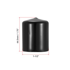 PATIKIL 1-1/2" ID Round Rubber End Caps, 8 Pcs Rubber Bolt Covers Caps PVC Rubber Screw Covers Flexible Screw Thread Protector Caps for Metal Tube Rod Bolt, Black