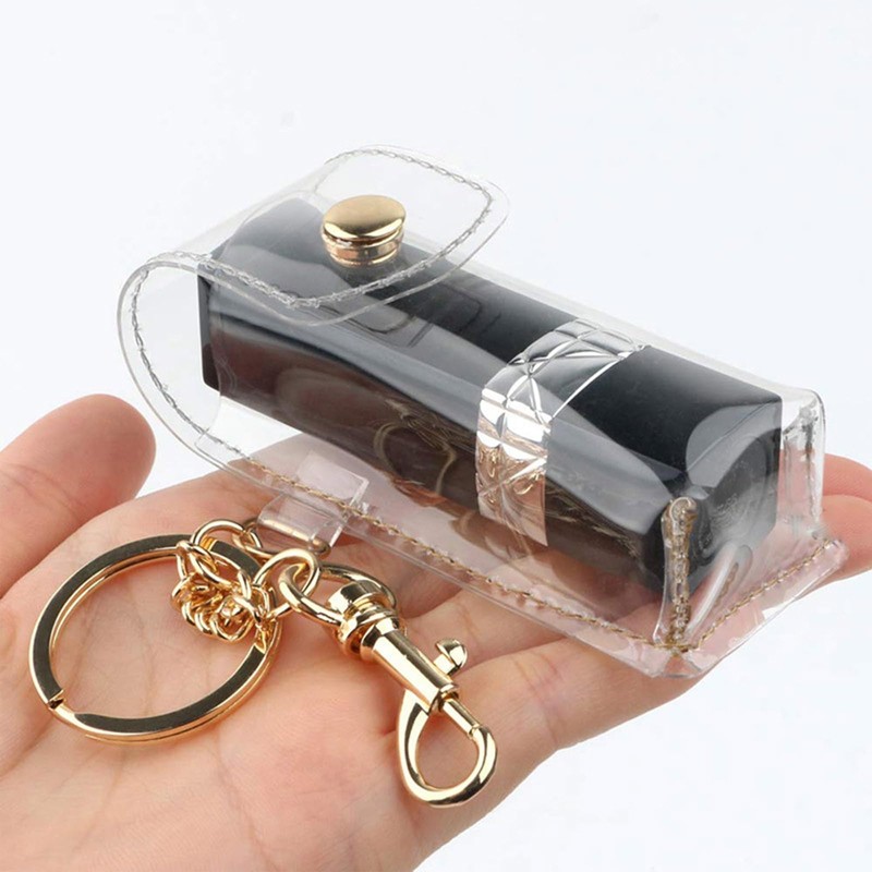 caralin Clear Lipstick Case Keychain PVC Material Fashion Keychain Lipstick