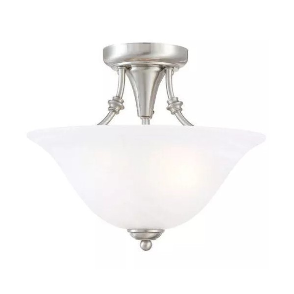 Hardware House Satin Nickel Semi-Flush Mount Ceiling Light #544676