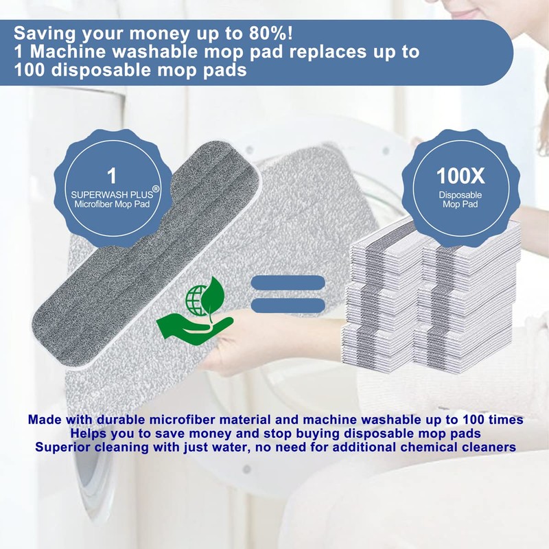 Microfiber mop Replacement Pads 18'' Dust Mop Refills for Hardwood