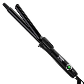 3/4 Inch Curling Iron with Clipped Tourmaline Ceramic Barrel Professional 0.75Inch Hair Curler up to 450°F Dual Voltage for Traveling 60 Mins Auto Off Suit for Different (Black, 0.75 Inch)