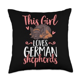 German Shepherd Lover - This Girl loves German Shepherds Throw Pillow