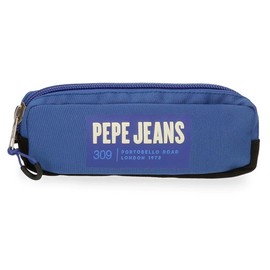 Pepe Jeans Darren Pencil Case, Blue, 22 x 7 x 3 cm, Polyester, blue, Case