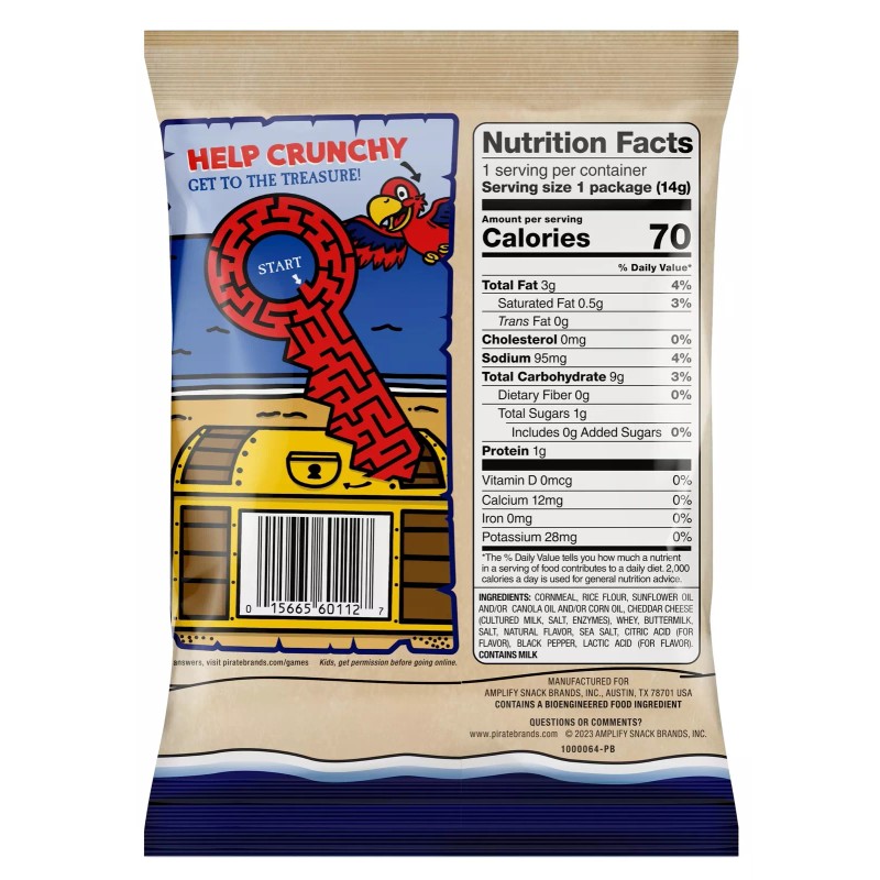 Pirate's Booty Pirates Booty Aged White Cheddar Cheese Puffs Gluten