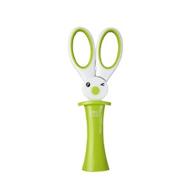 Emartbuy Green Rabbit 13 cm Stainless Steel Scissors with Compact Stand