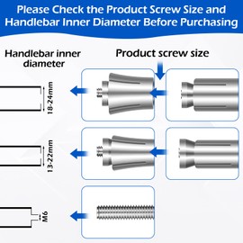 WJIAAA 2Pcs Motorcycle Bar Ends Mounting Screw, 13/16mm Motorcycle Expansion Handguard Handlebar End Plugs Screw Universal Silver Handle Bar Expand Screws Accessories