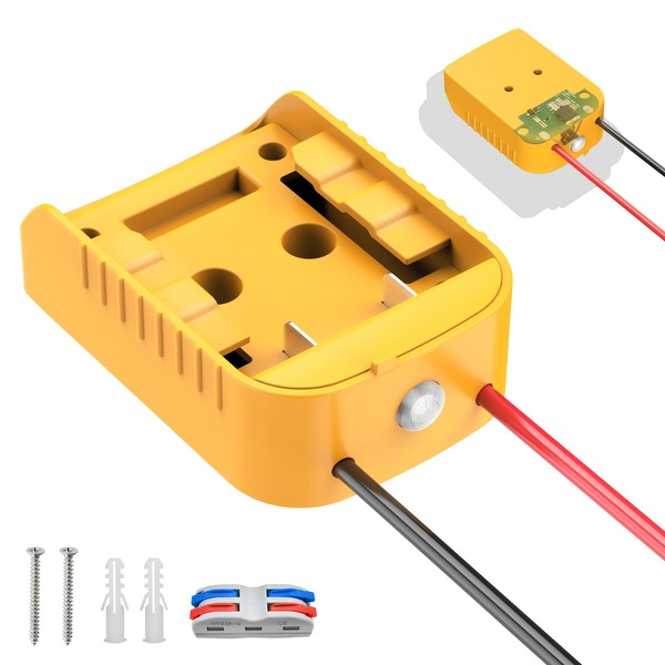 Kzreect Battery Adapter with Switch Compatible with Dewalt 20V Battery,