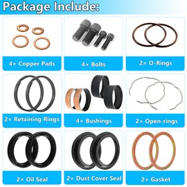 FBSCTMH 49mm Front Fork Seal Bushing Kit Fit for Dyna Fat Bob Low Rider Street Bob Super Glide Switchback Wide Glide, 49mm Front Fork Leg Rebuild Kit