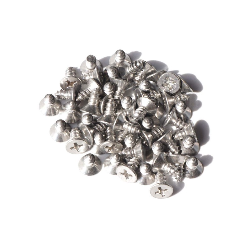 50pcs #8 x 3/8" (9.5mm) Stainless Flat Head Phillips Wood