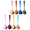 LannuMet 8pcs Stainless Steel Mixed Colors Cereal Soup Spoons Round
