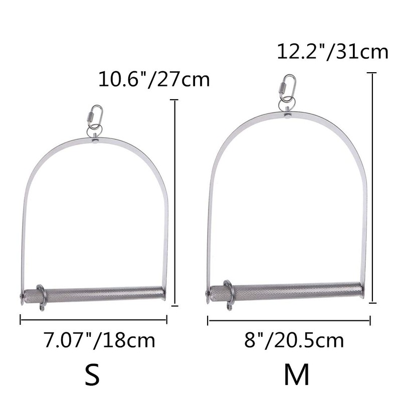 Wontee Bird Hanging Swing Stainless Steel Perch Stand Paw Grinding