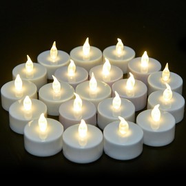 VETOUR Battery Operated Tea Lights Candles: 50 pcs Flameless Tea Light Realistic Flickering Led Tealights Candles with Warm White Light for Christmas Wedding Decorations