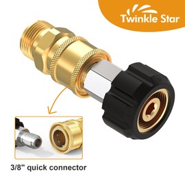 Twinkle Star Pressure Washer Quick Connect Fittings, M22 14mm to 3/8 Inch Pressure Washer Adapter, 6 Pieces