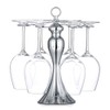 NUPTIO Tabletop Wine Glass Holder: Classic Silver 6 Wine Rack