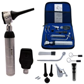 Cross Canada 11-061 Veterinary LED ENT Ophthalmoscope & Otoscope Diagnostic Set, with 12 various diagnostic Instruments