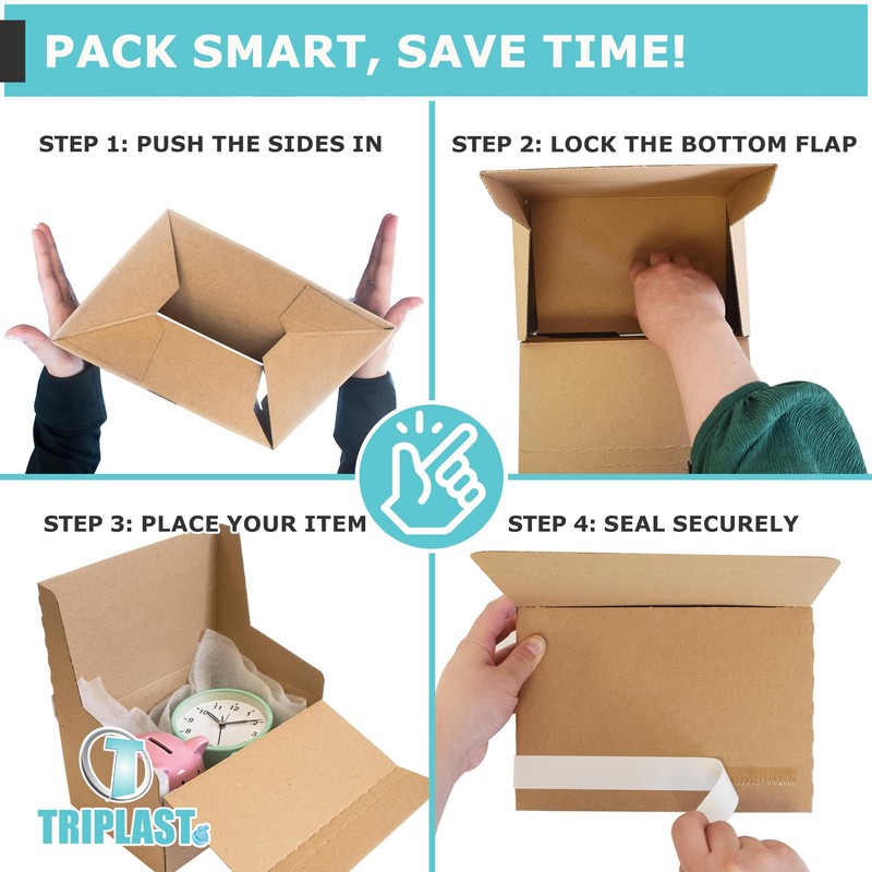 Triplast Ecommerce Crash Lock Boxes with Peel & Seal Strips
