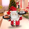 Christmas Snowman Treats Holder Santa Holding Tray Fruit Bowl Rack