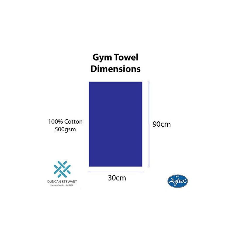 aztex 100% Cotton Deluxe Gym Towel, 30 x 90cm -
