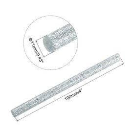 QUARKZMAN Heißklebepistolenstäbchen, 100mm lang x 11mm Durchmesser für Heißklebepistole, Perfekt für DIY-Bastelprojekte und Versiegelung, Glitzer Silber, 20 Stück
