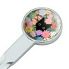 Black Cat Hiding in Spring Flowers Classic Chrome Plated Metal