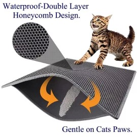 Hunan Petfessor Pet Products Double Layer Trapping Honeycomb Design Kitty Cat EVA Litter Mat Waterproof US DL