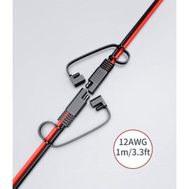 SAE Extension Cable 12AWG, SNLLMZI SAE to SAE Extension Cord DC Power Automotive Extension Cable for Solar Panels,Cars, RVs,Trucks,Boats, etc (3.3FT)