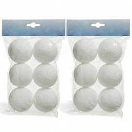 MIJOMA Artificial Snow Decorative Snow Cotton Snow Decoration, Artificial Snow for Winter Landscape and Christmas Decoration, White (Snowballs 12 x 6 cm)