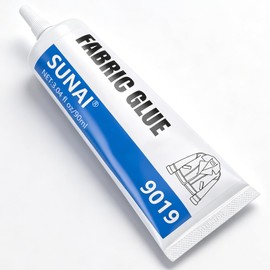 SUNAI 90ml Fabric Glue Permanent, Clear Washable Waterproof Fabric Adhesive for Clothing Repair, Patches, Denim, Rhinestones, Cotton, Polyester & DIY Crafts